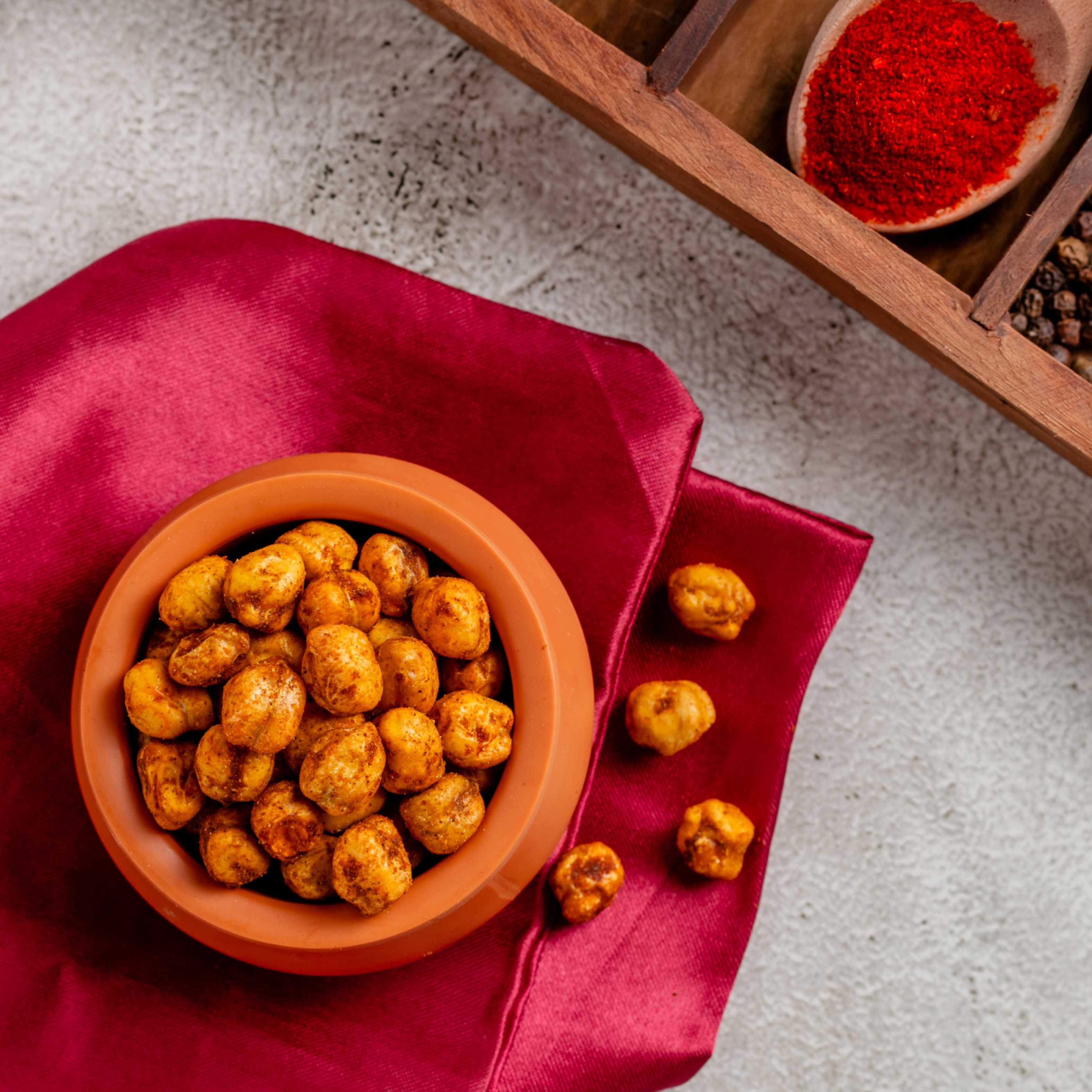 Buy fried channa online from World of Mysore Pak – crispy, protein-rich chickpea snack with bold flavor.