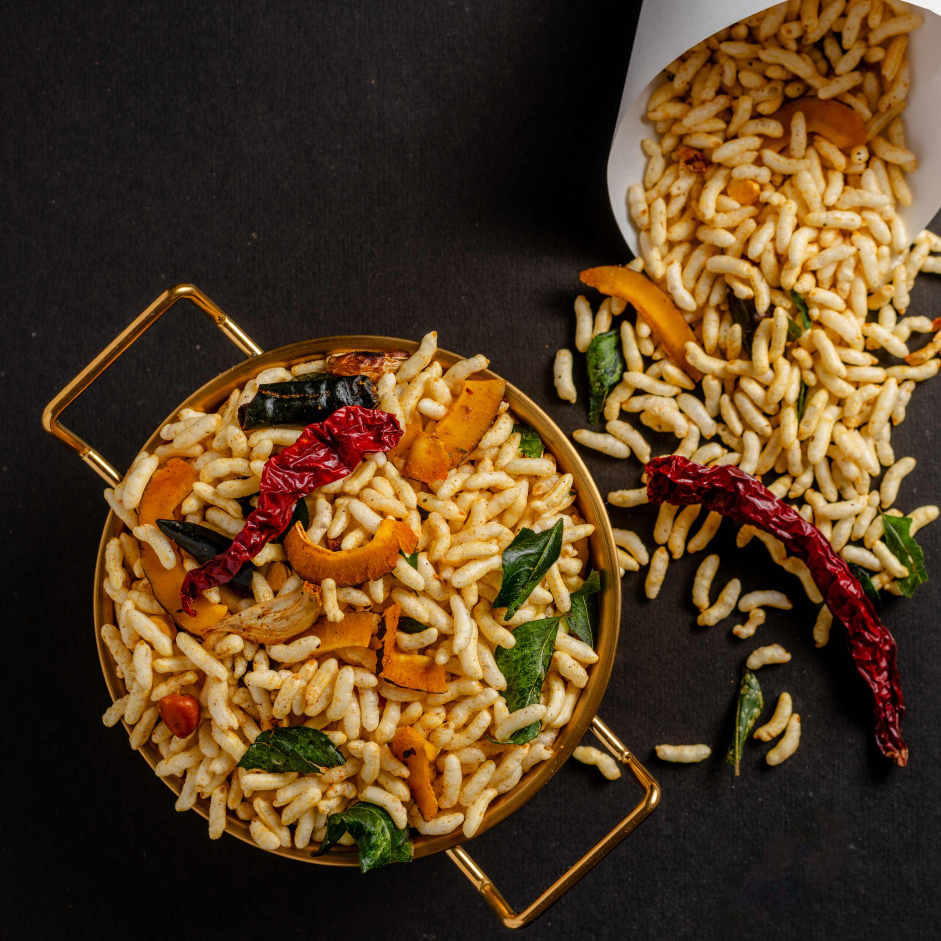 Buy Masala Kara Pori online from World of Mysore Pak. Spiced murmura with nuts and rich masala seasoning.