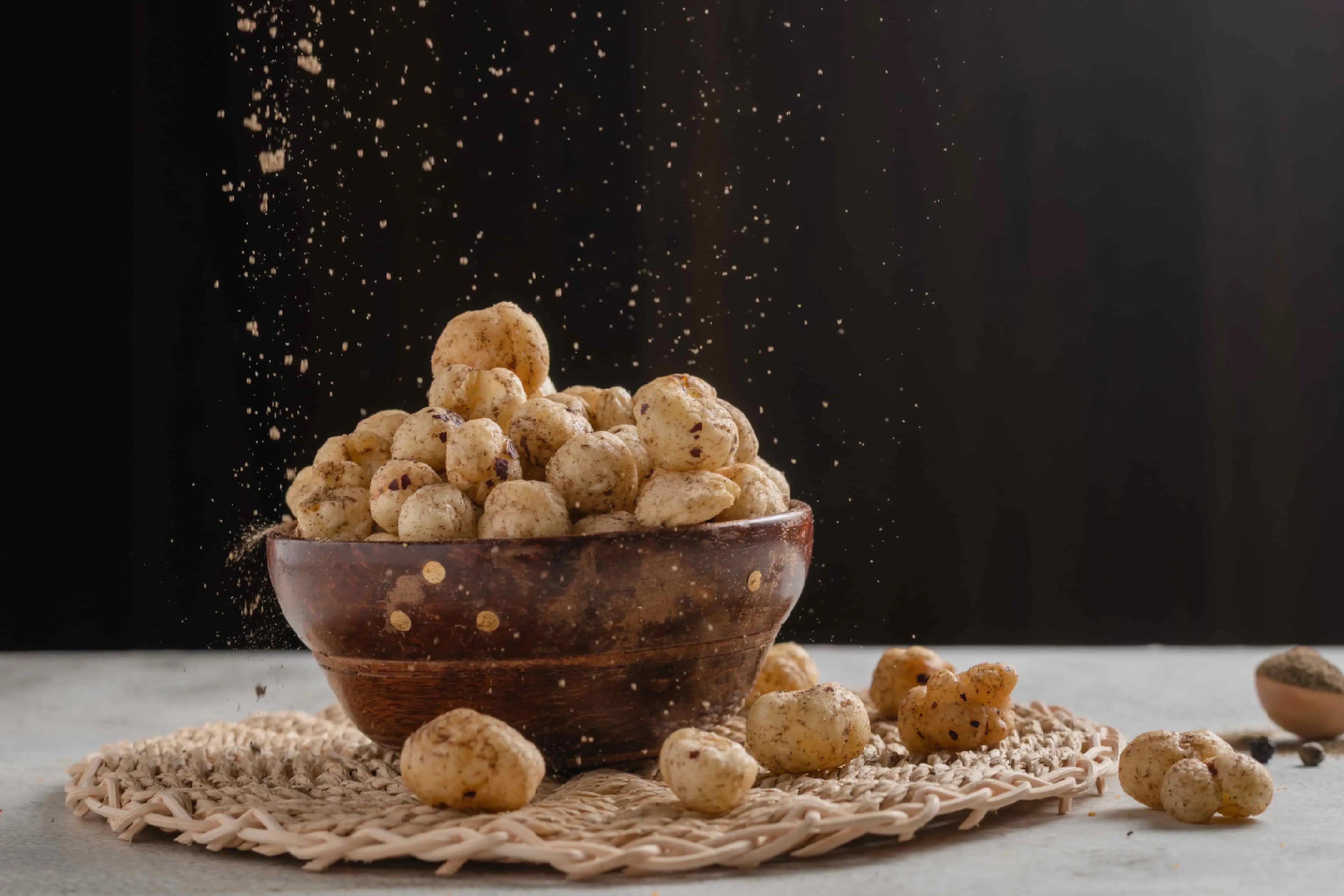 Buy Pepper Makhana online from World of Mysore Pak. These crispy foxnuts are tossed with bold pepper spice.