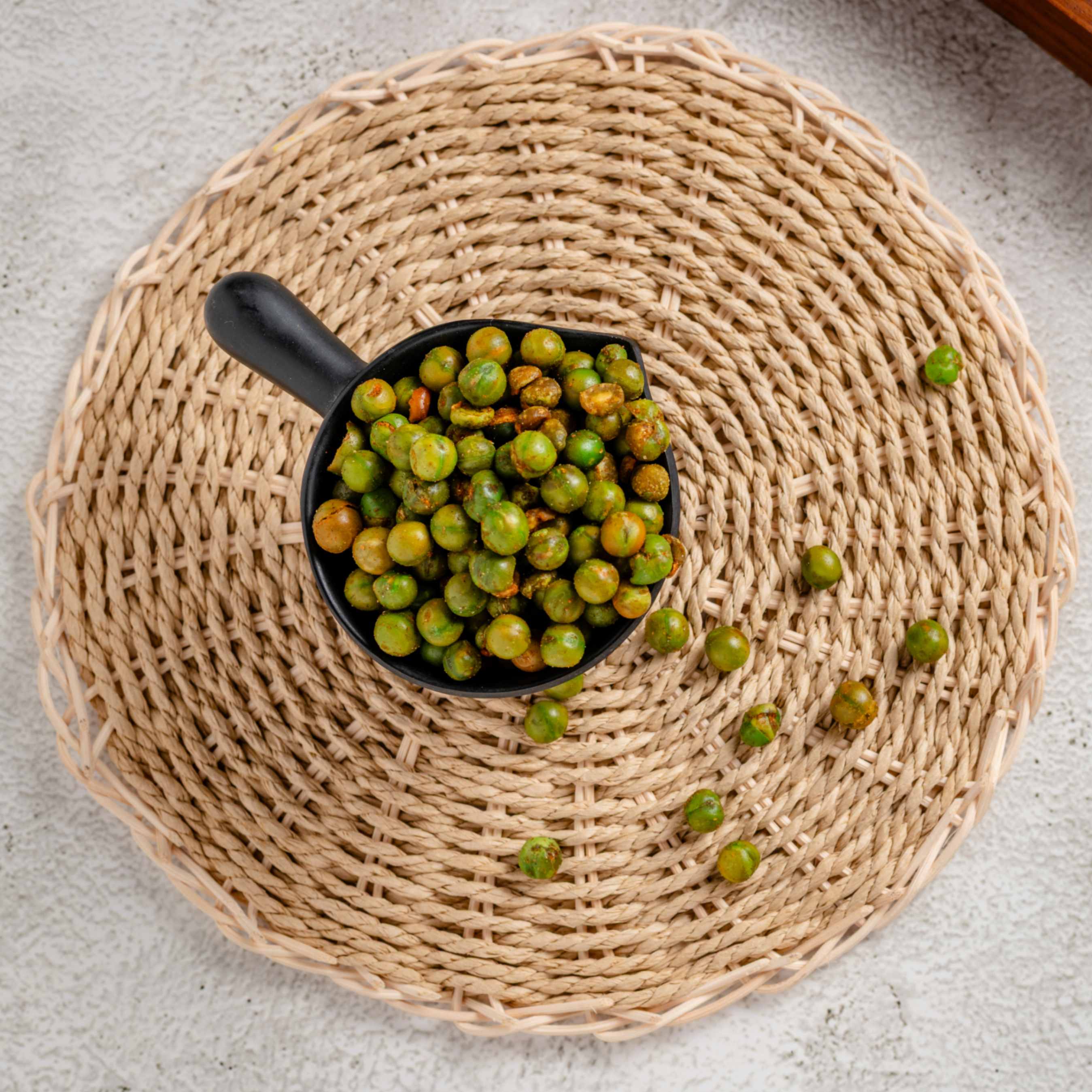 Buy roasted green pea snack from World of Mysore Pak – crispy namkeen matar with a touch of spice in every bite.