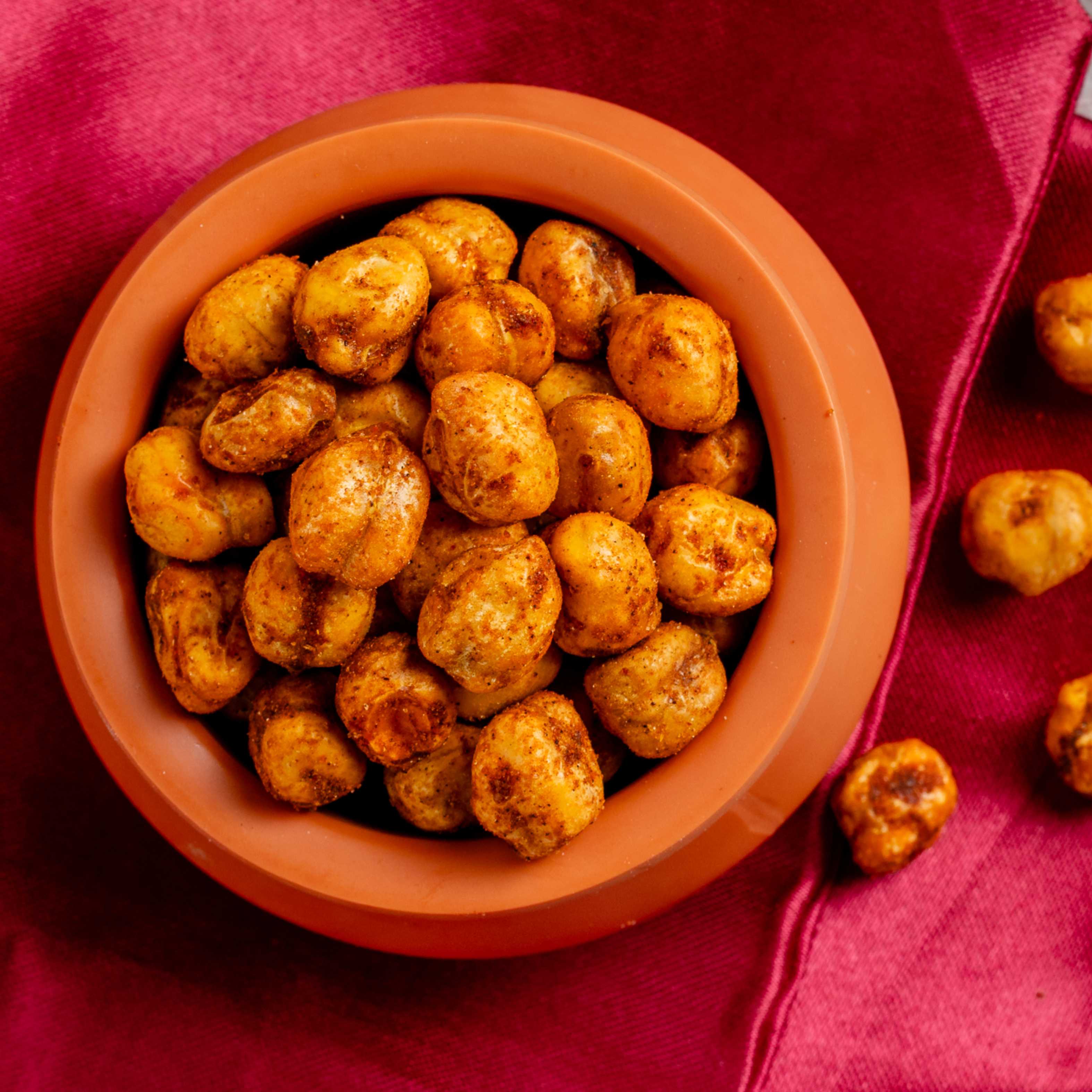 Buy roasted chana online from World of Mysore Pak – spicy, crunchy chickpea snack perfect for anytime munching.