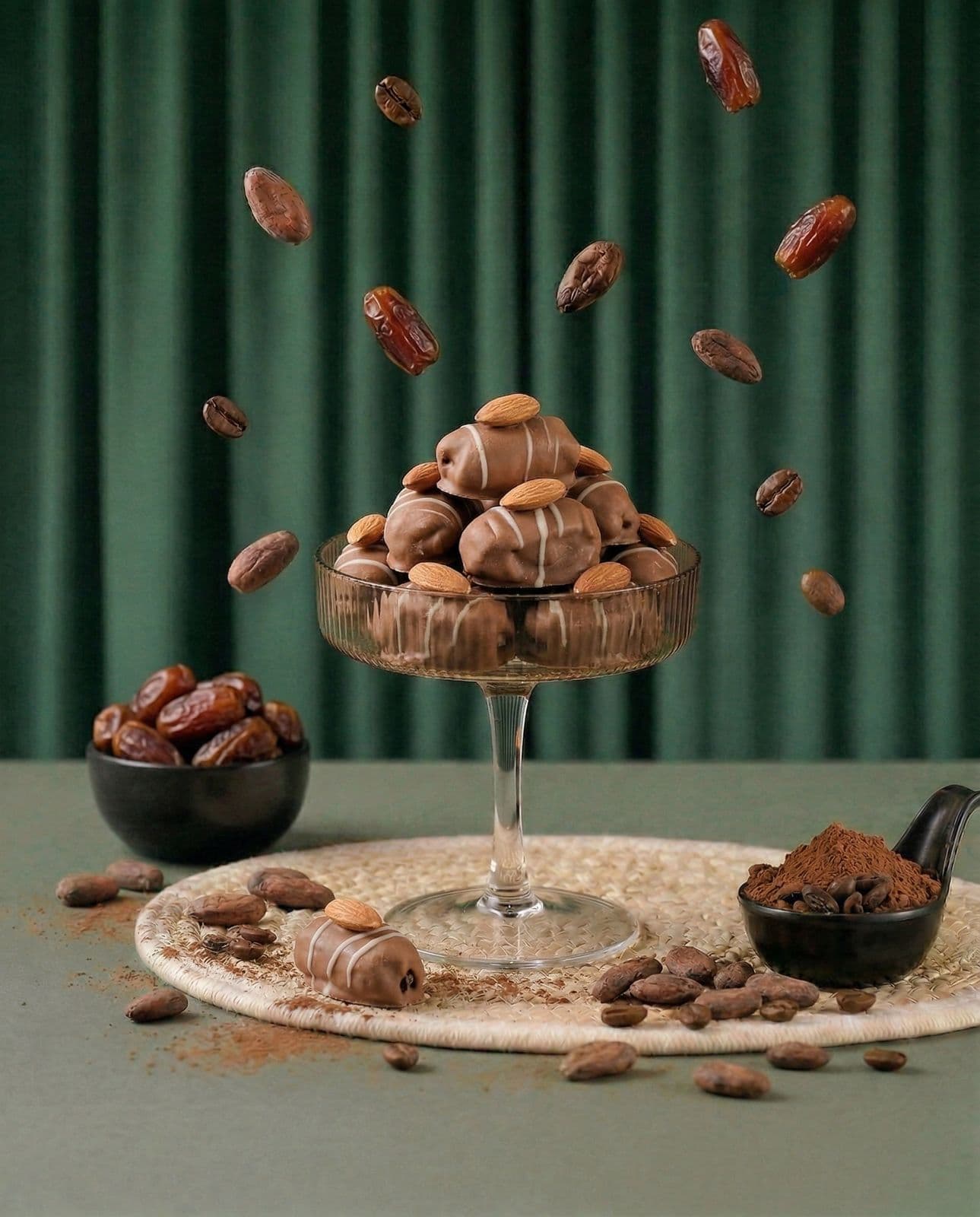 Choco Dates with Roasted Almond Chocolate