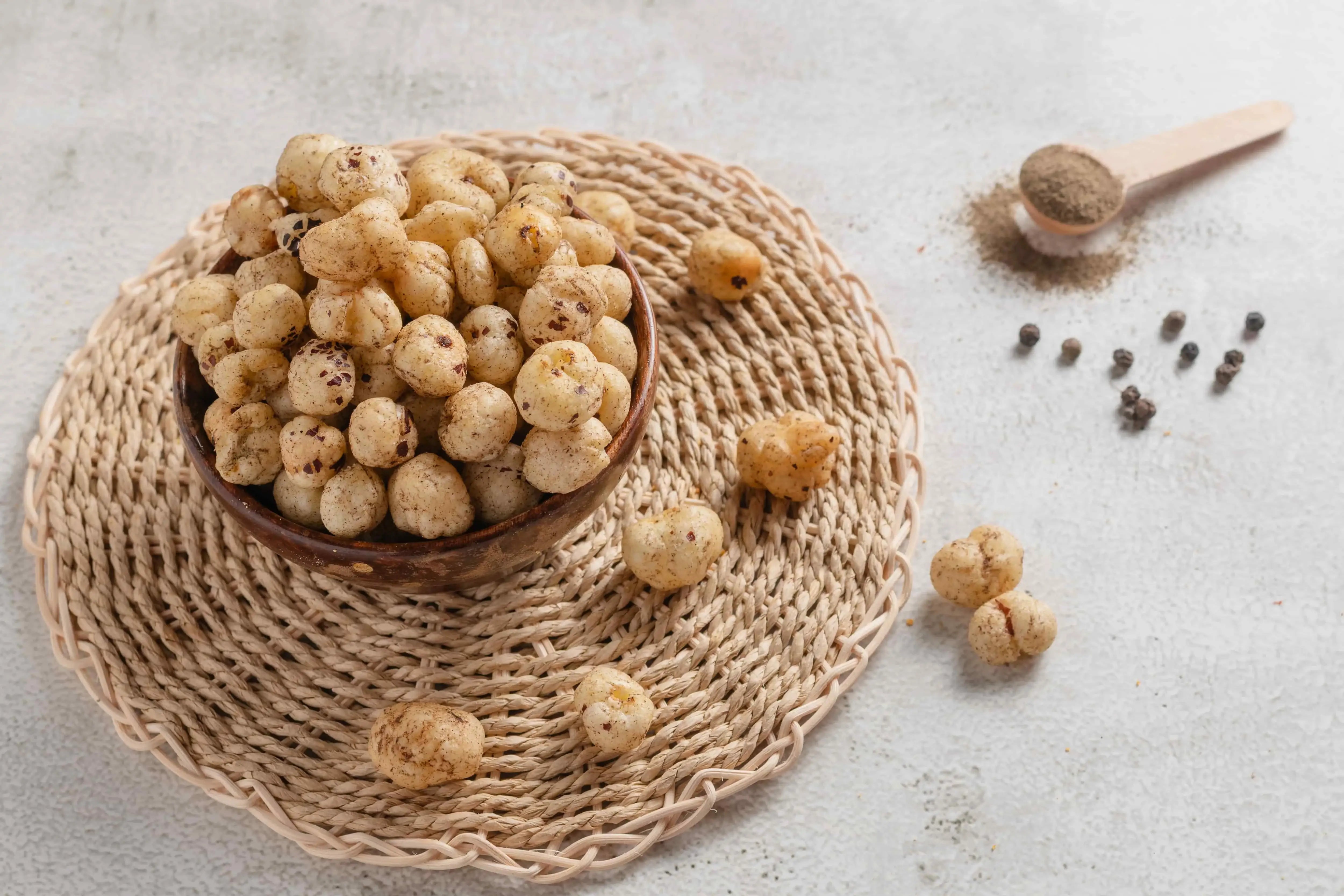 Buy crispy Pepper Makhana online from World of Mysore Pak. A wholesome, crunchy pepper snack.