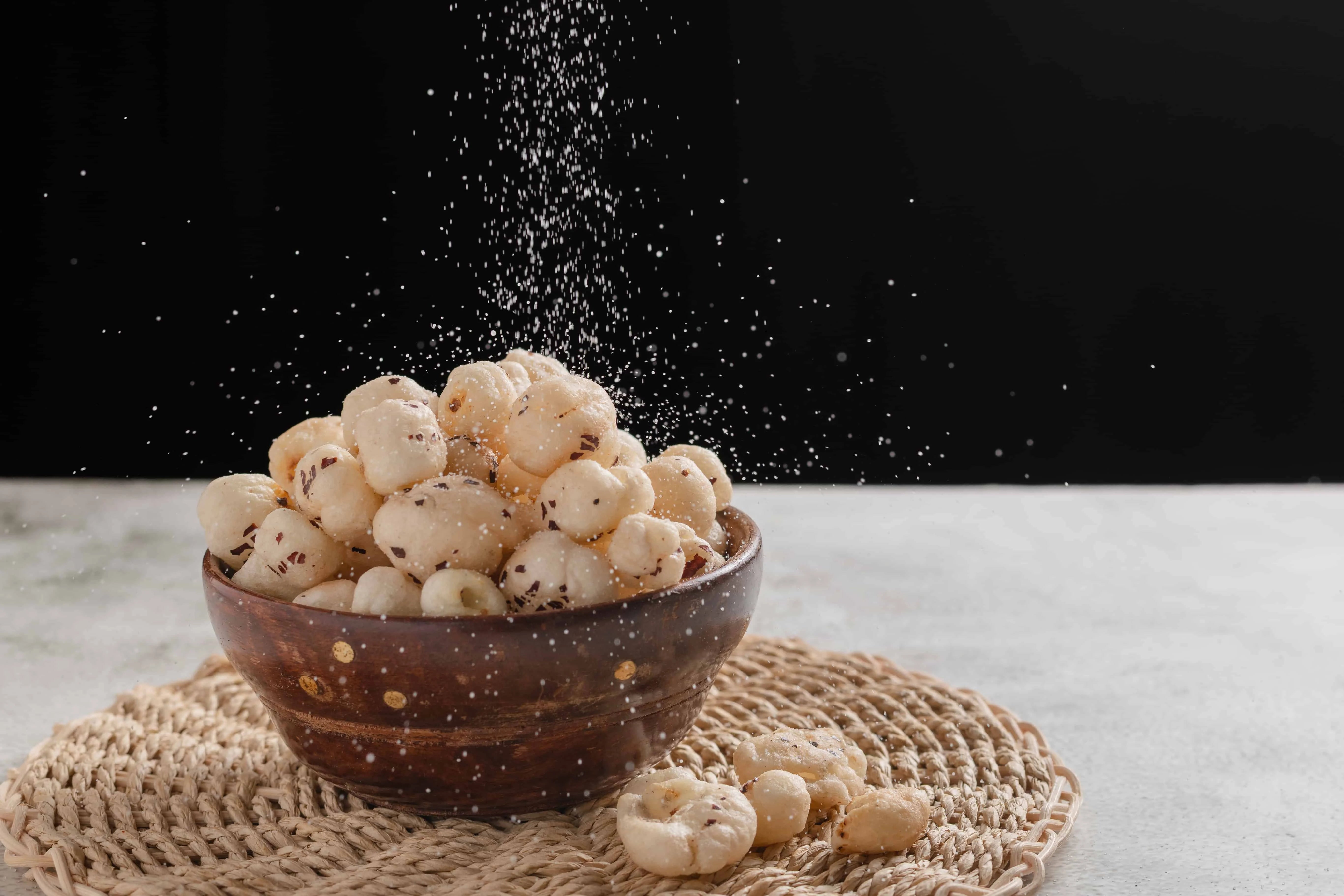 Buy Roasted Lotus Seeds Makhana online from World of Mysore Pak. A wholesome snack made from lotus seed popcorn.