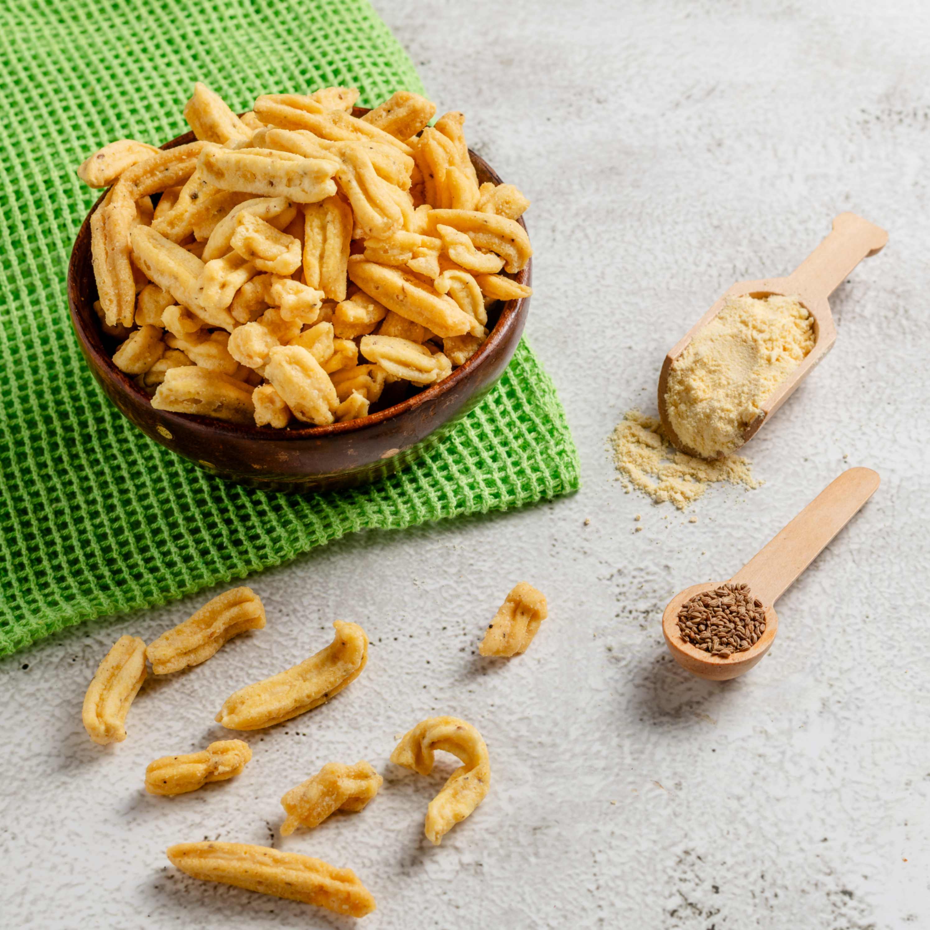 Buy Stick Murukku Gathiya online from World of Mysore Pak – golden gram flour snack that's crunchy and irresistible.