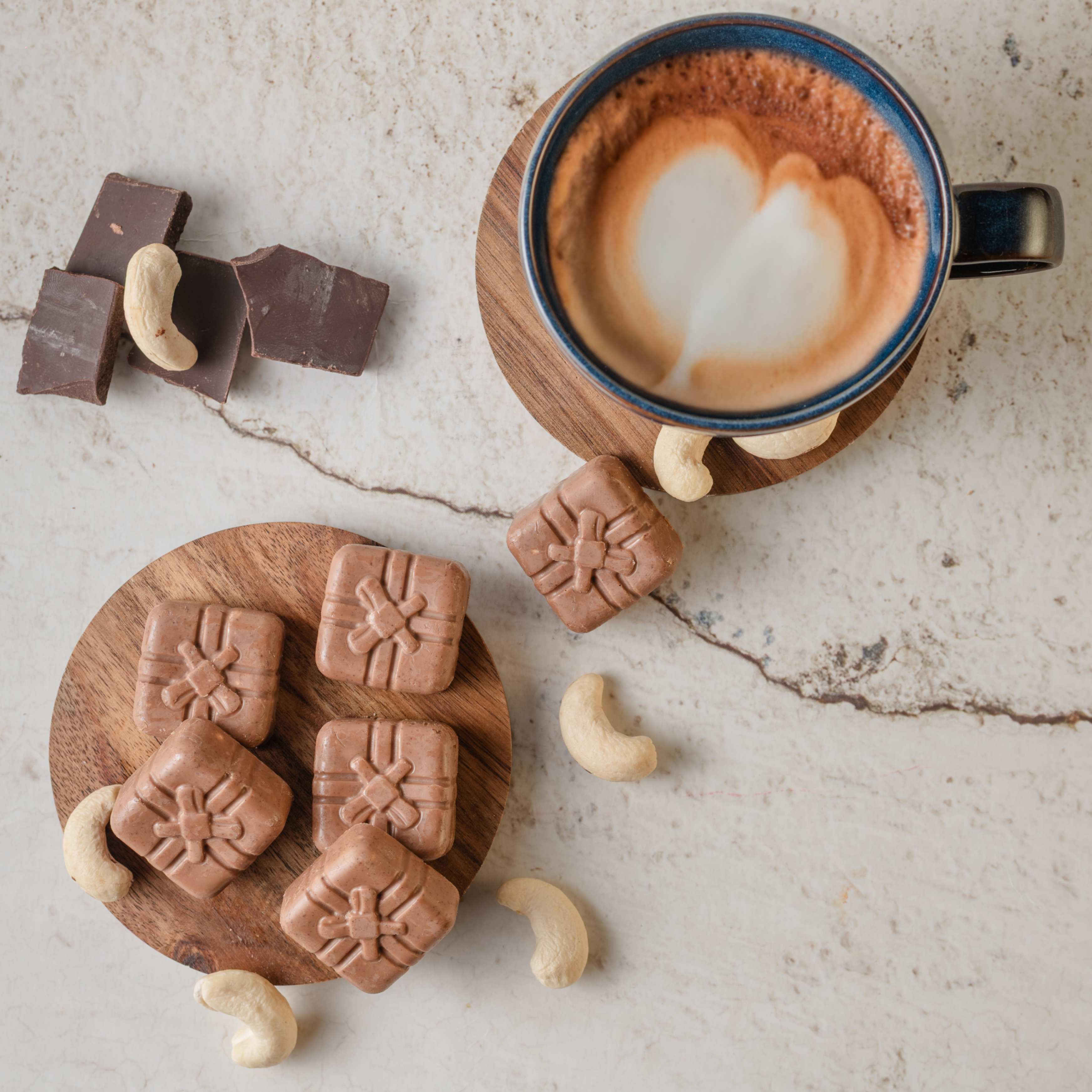 Buy rich, Roasted Cashew Chocolate snacks perfect for mid-day munching— from World of Mysore Pak.